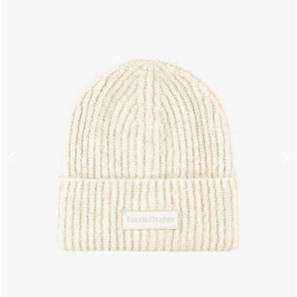 Favorite Daughter logo patch rib beanie
